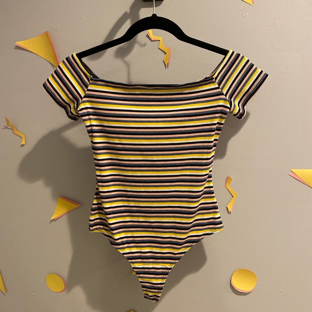 Striped Privacy Please bodysuit